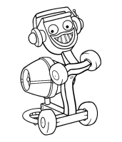 A coloring page of bob the builder